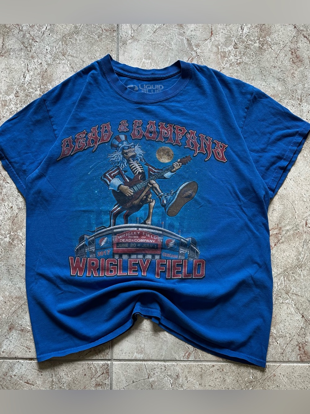 Dead & Company Liquid Blue Wrigley Field 2017 Graphic Tee - Blue